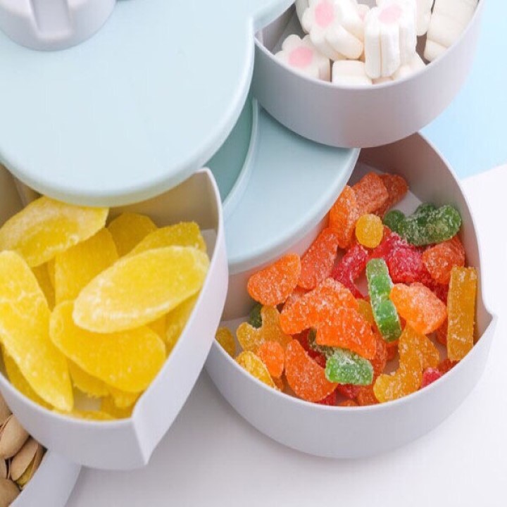 Khay Đựng Bánh Mứt Tết Hình Cánh Hoa Xoay 2 Tầng | Hoangmaiphukien.com Khay Đựng Bánh Mứt Tết Hình Cánh Hoa Xoay 2 Tầng | Hoangmaiphukien.Com