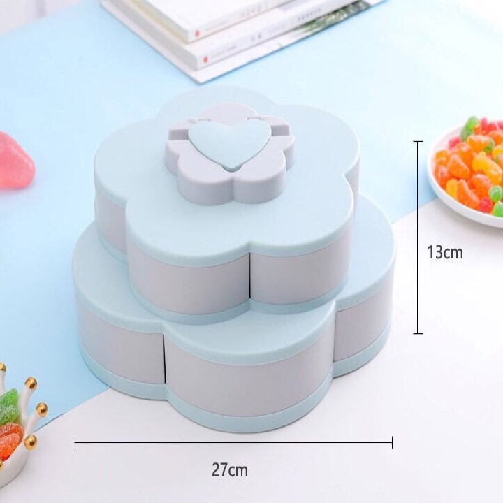 Khay Đựng Bánh Mứt Tết Hình Cánh Hoa Xoay 2 Tầng | Hoangmaiphukien.com Khay Đựng Bánh Mứt Tết Hình Cánh Hoa Xoay 2 Tầng | Hoangmaiphukien.Com