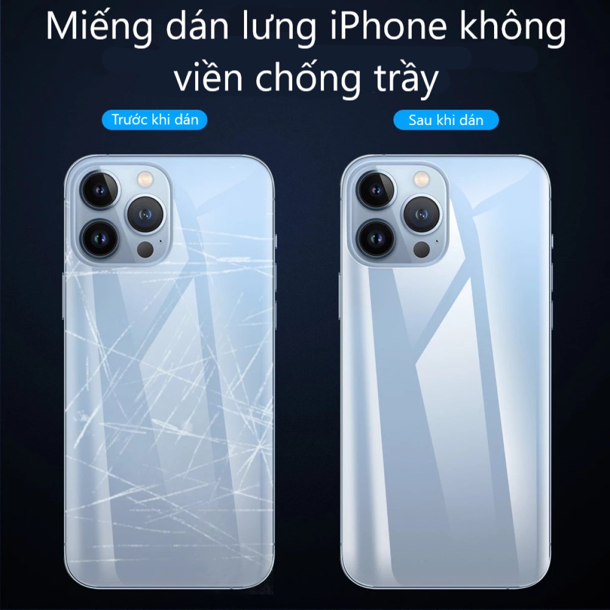 Miếng dán mặt lưng iPhone không viền chống trầy
